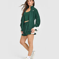 Oversized Piped Woven Track Jacket | Racing Green