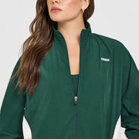 Oversized Piped Woven Track Jacket | Racing Green