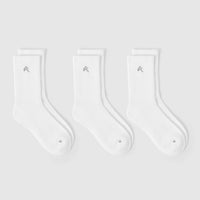 Lightweight Crew Socks 3 Pack | White