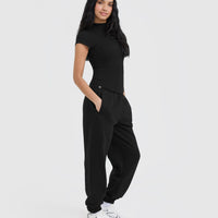 Mellow™ Rib Mock Neck T-Shirt | Black