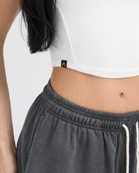 Mellow™ Rib Mid Mock Neck T-Shirt | White