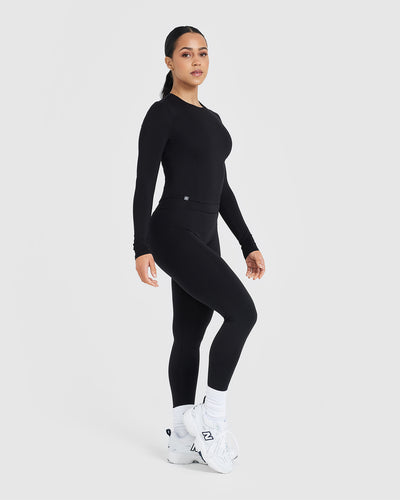 Mellow™ Soft Mid Long Sleeve Top | Black