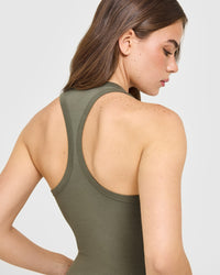 Cotton Fitted Vest | Alpine Green