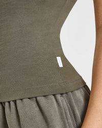 Cotton Fitted Vest | Alpine Green