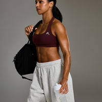 EasyLift™ Halter Bralette with White Logo | Rosewood