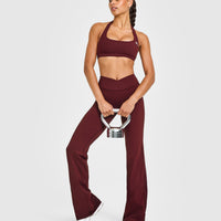 EasyLift™ Halter Bralette with White Logo | Rosewood