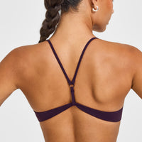 EasyLift™ Ultra Minimal Bralette with White Logo | Blackberry Purple