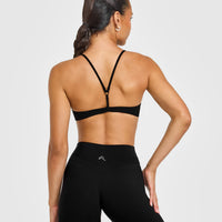 EasyLift™ Ultra Minimal Bralette with White Logo | Black
