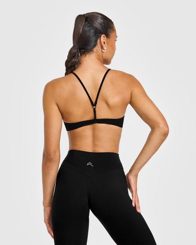 EasyLift™ Ultra Minimal Bralette with White Logo | Black