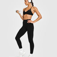 EasyLift™ Ultra Minimal Bralette with White Logo | Black