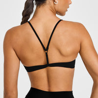 EasyLift™ Ultra Minimal Bralette with White Logo | Black
