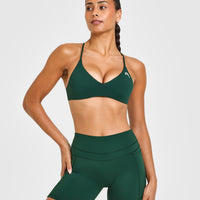 EasyLift™ Ultra Minimal Bralette with White Logo | Racing Green