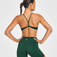 EasyLift™ Ultra Minimal Bralette with White Logo | Racing Green