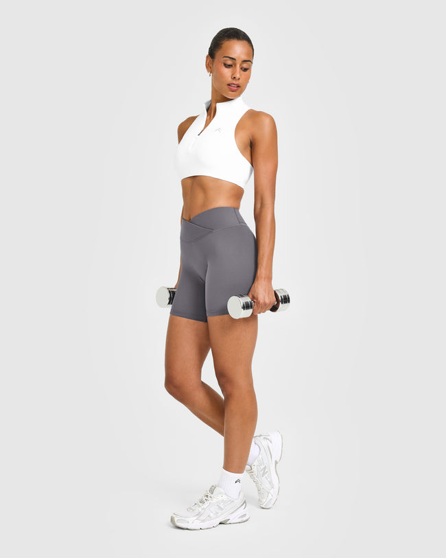 EasyLift™ Zip High Neck Sports Bra | White