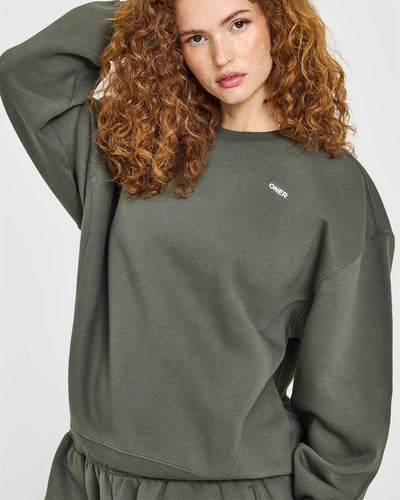 Foundations Crew Neck Sweatshirt | Dark Khaki