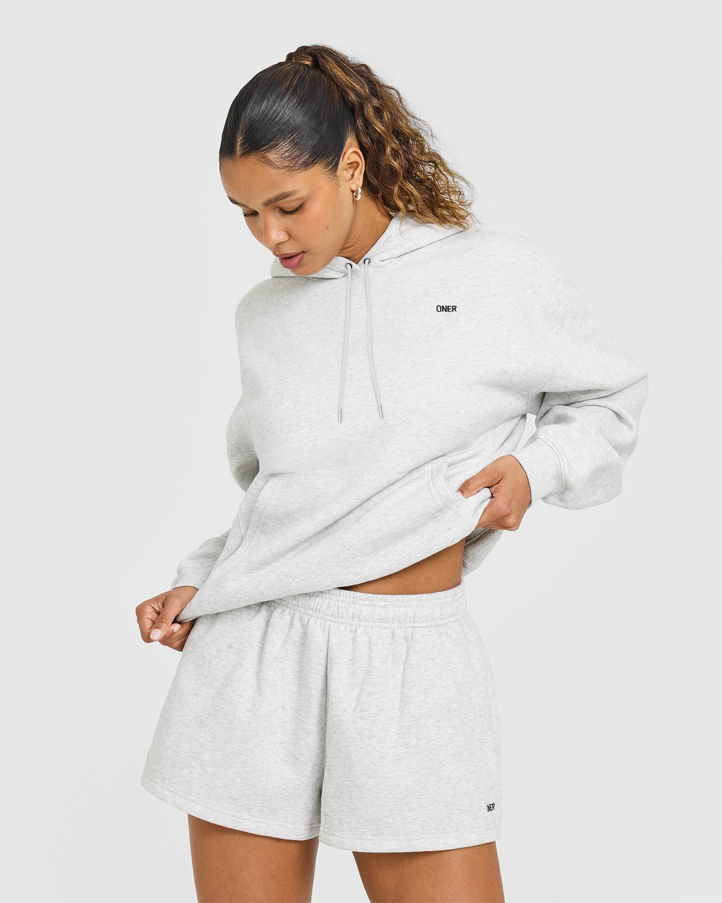 Foundations Oversized Hoodie | Light Grey Marl