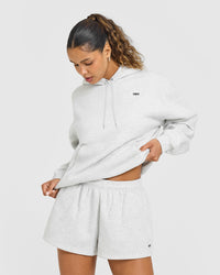 Foundations Oversized Hoodie | Light Grey Marl