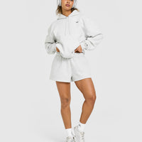 Foundations Oversized Hoodie | Light Grey Marl