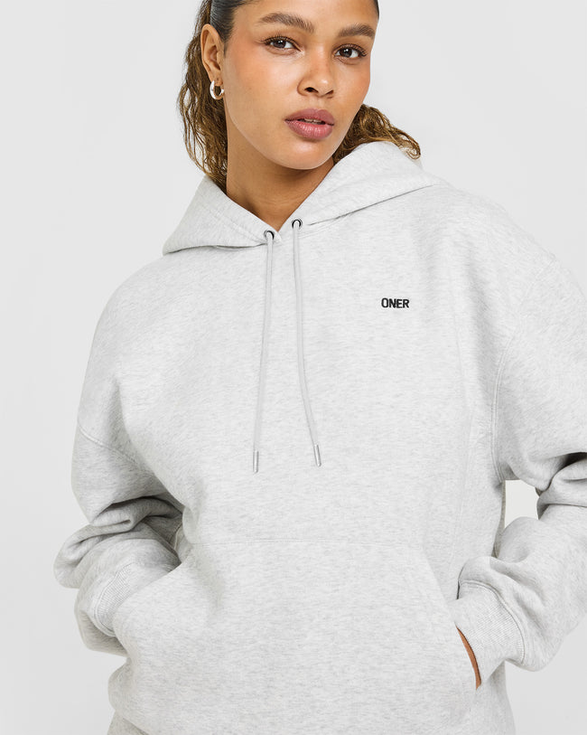 Foundations Oversized Hoodie | Light Grey Marl