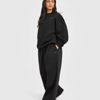 Foundations Oversized Straight Leg Joggers | Black