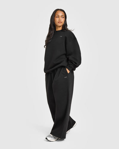 Foundations Oversized Straight Leg Joggers | Black