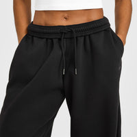 Foundations Oversized Straight Leg Joggers | Black