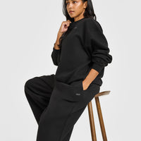 Foundations Oversized Straight Leg Joggers | Black