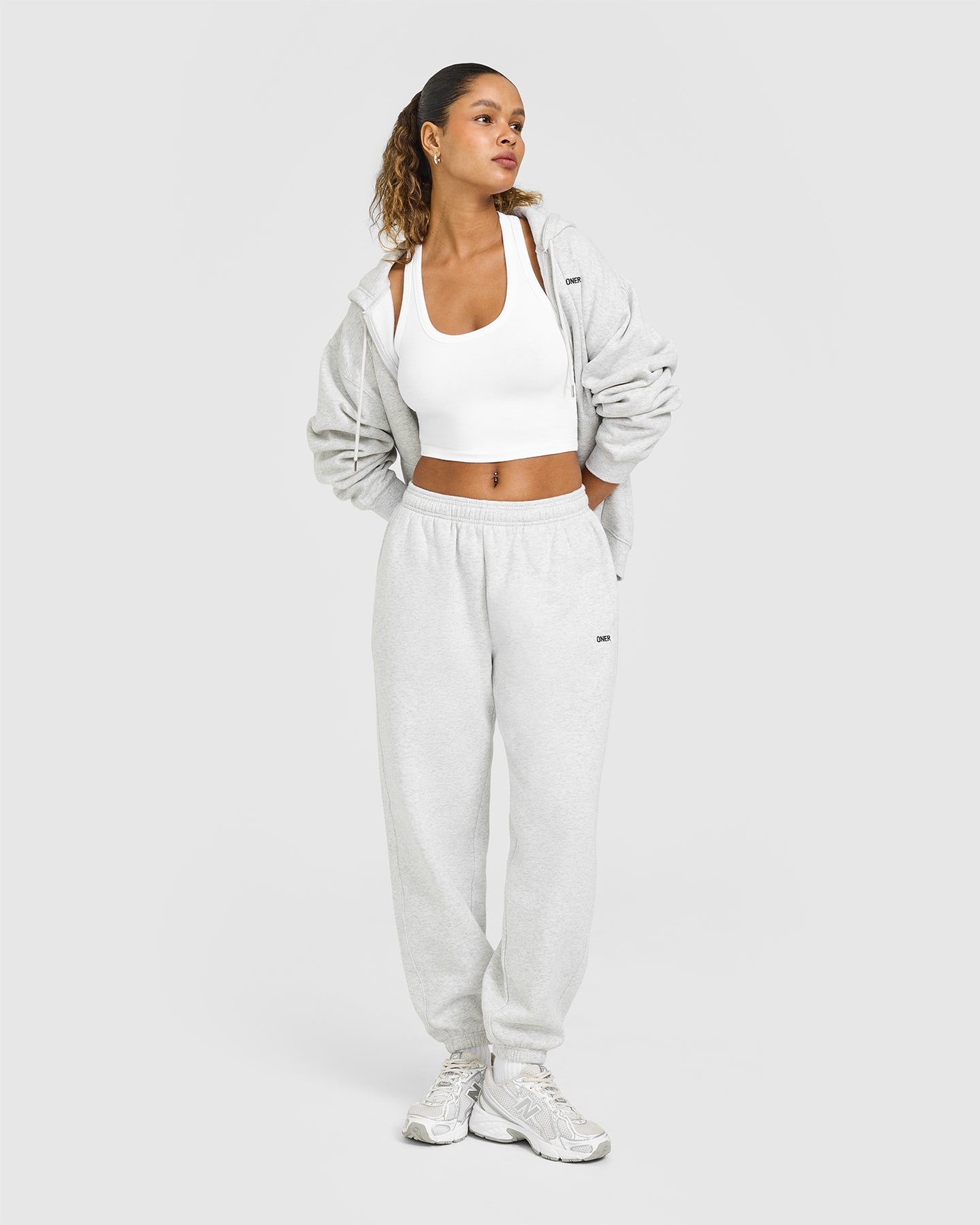Foundations Oversized Joggers | Light Grey Marl