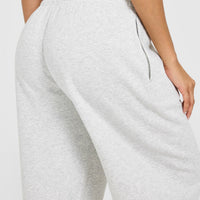 Foundations Oversized Straight Leg Joggers | Light Grey Marl