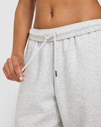 Foundations Oversized Straight Leg Joggers | Light Grey Marl