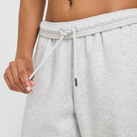 Foundations Oversized Straight Leg Joggers | Light Grey Marl