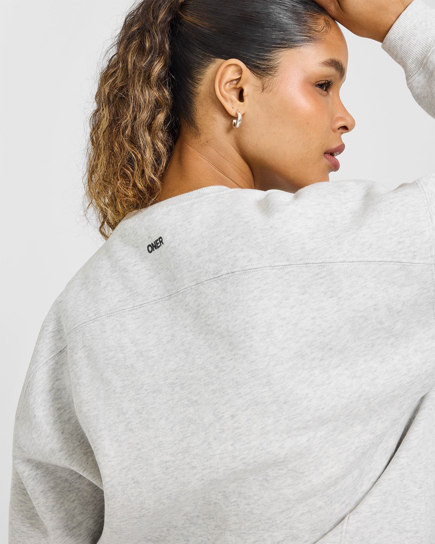 Foundations Oversized Sweatshirt | Light Grey Marl