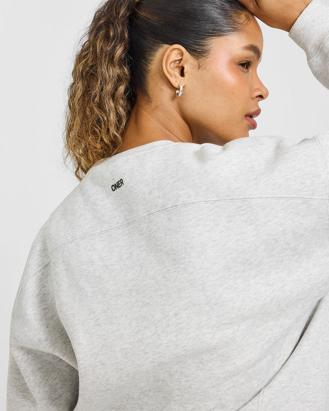 Foundations Oversized Sweatshirt | Light Grey Marl
