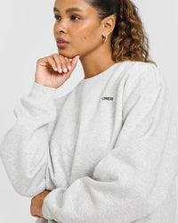 Foundations Oversized Sweatshirt | Light Grey Marl