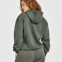 Foundations Zip Through Hoodie | Dark Khaki