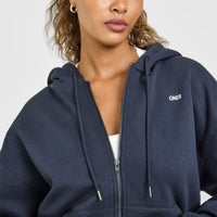 Foundations Zip Through Hoodie | True Blue