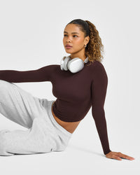 Mellow™ Soft Mid Long Sleeve Top | Plum Brown