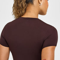 Mellowâ„¢ Soft Mid Short Sleeve T-Shirt | Plum Brown