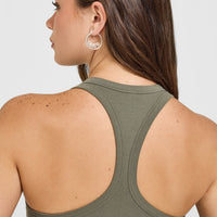 Cotton Fitted Mid Vest | Alpine Green