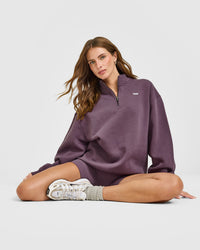 Foundations Oversized 1/4 Zip Sweatshirt | Vintage Purple