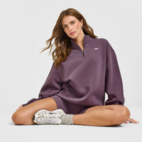 Foundations Oversized 1/4 Zip Sweatshirt | Vintage Purple