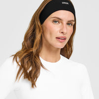 SoftMotion™ Headband with White Logo | Black
