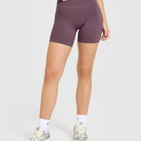 SoftMotion™ High Waisted Shorts 6" with White Logo | Vintage Purple