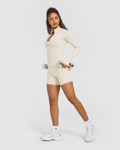 SoftMotion™ Jacket with White Logo | Sand