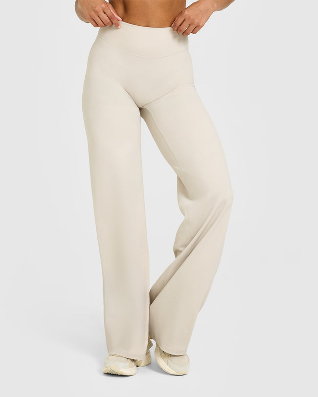 SoftMotion™ Straight Leg Bottoms with White Logo | Sand