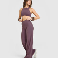 SoftMotion™ Straight Leg Bottoms with White Logo | Vintage Purple