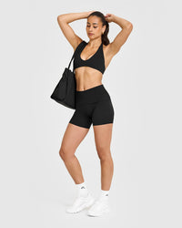 SoftMotion™ Fold Over Shorts 6" | Black