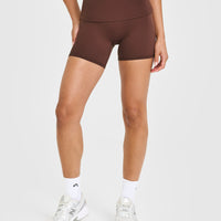 SoftMotion™ Fold Over Shorts 6" with White Logo | Espresso Brown
