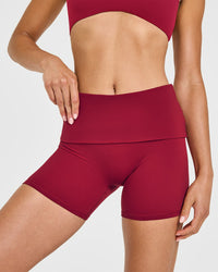 SoftMotion™ Fold Over Shorts 6" | Ruby Red
