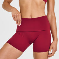 SoftMotion™ Fold Over Shorts 6" | Ruby Red